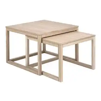 Leen Bakker Salontafel Hanestad (2 stuks) - naturelkleur - 70x70x50 cm - Leen Bakker aanbieding