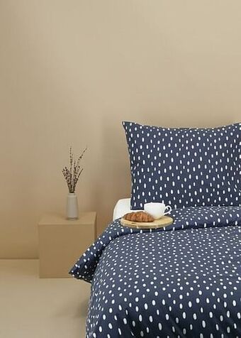 HEMA HEMA Dekbedovertrek - 140 X 200 - Zacht Katoen - Stippen Blauw (blauw) aanbieding