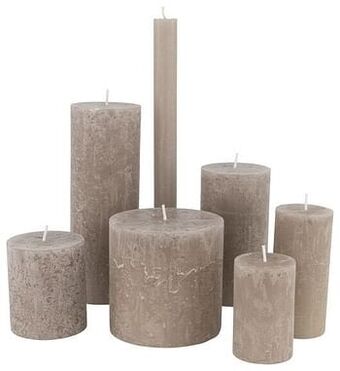 HEMA Rustieke Kaarsen Taupe (taupe)