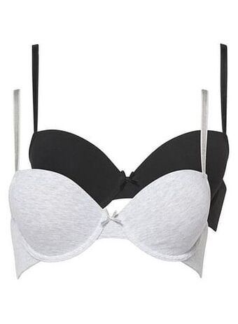 HEMA HEMA Voorgevormde Bh Met Beugel Katoen - 2 Stuks Zwart (zwart) aanbieding