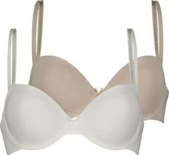 HEMA HEMA Voorgevormde Bh Met Beugel Katoen - 2 Stuks Beige (beige) aanbieding