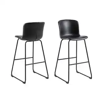 Leen Bakker Barkruk Kemi - zwart (2 stuks) - Leen Bakker aanbieding