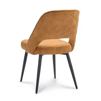 Leen Bakker Eetkamerstoel Silvan - fluweel Adore - cognackleur (2 stuks) - Leen Bakker aanbieding