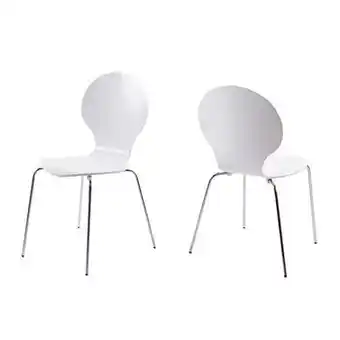 Leen Bakker Eetkamerstoel Silkeborg - hout - wit (4 stuks) - Leen Bakker aanbieding