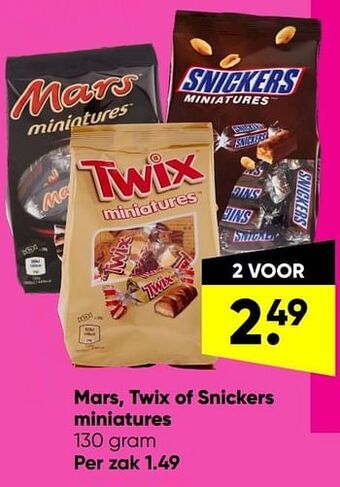 Big Bazar Mars twix of snickers miniatures aanbieding
