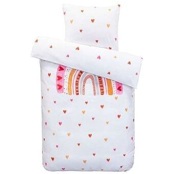 Leen Bakker Comfort kinderdekbedovertrek Mila - roze - 140x200 cm - Leen Bakker aanbieding