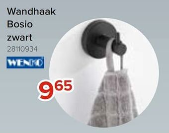 Euroshop Wandhaak bosio zwart aanbieding