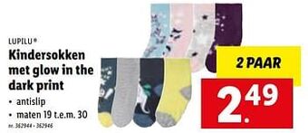 Kindersokken met glow in the dark print