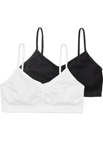 HEMA HEMA Tiener Top Naadloos - 2 Stuks Zwart/wit (zwart/wit) aanbieding