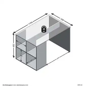 Leen Bakker Bureau Gent - betongrijs - 117x75x73 cm - Leen Bakker aanbieding