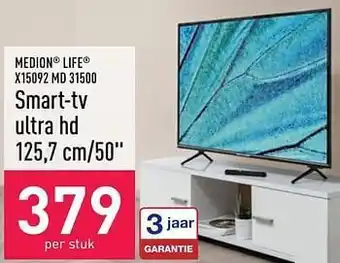 ALDI Medion life x15092 md 31500 smart-tv ultra hd 125,7 cm-50 aanbieding