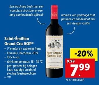 Lidl Saint-émilion grand cru aop aanbieding