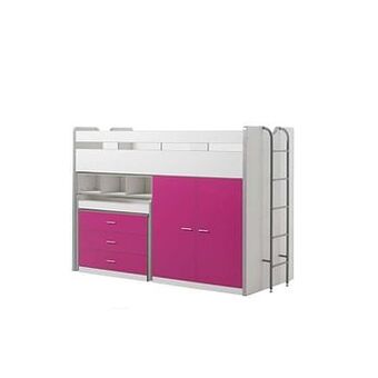 Leen Bakker Vipack halfhoogslaper Bonny - fuchsia - 227x150x94,6 cm - Leen Bakker aanbieding