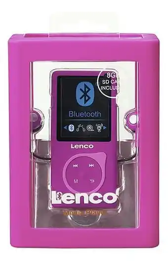 Dreamland Lenco mp4-speler Bluetooth MP-208 8 GB roze aanbieding
