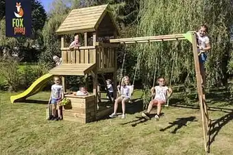Dreamland Fox play schommel Baltimore Monkey Bar Shop met gele glijbaan aanbieding