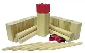 ToyChamp Professionele rubberhouten Kubb set - rode koning aanbieding