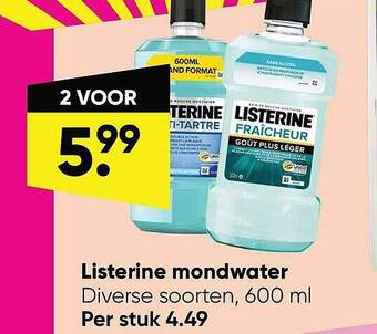 Big Bazar Listerine Mondwater aanbieding