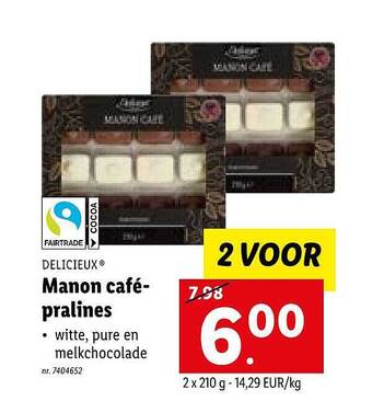 Lidl Manon Café Pralines aanbieding