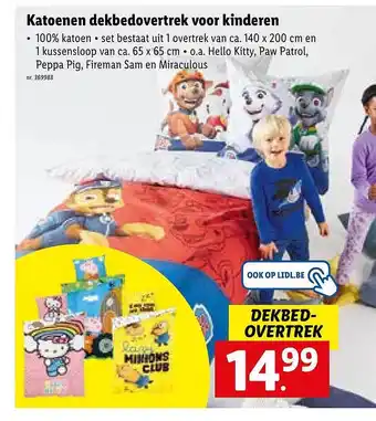 Lidl Katoenen Dekbodeovertrek Voor Kinderen aanbieding