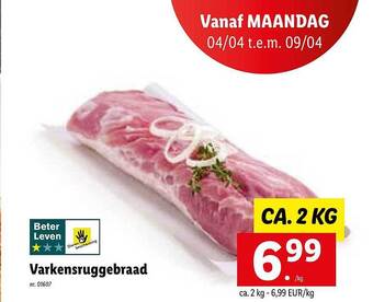 Lidl Varkensruggebraad aanbieding