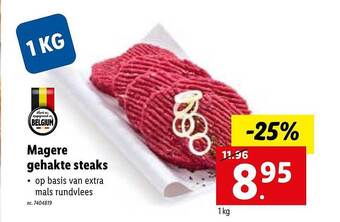 Lidl Magere Gehakte Steaks aanbieding