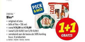 Lidl Cristal Bier aanbieding