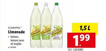Lidl Schweppes Limonade aanbieding