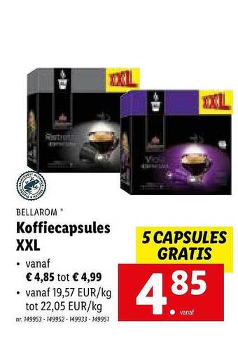 Lidl Bellarom Koffiecapsules Xxl aanbieding