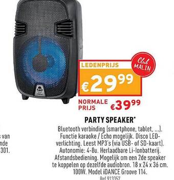 Trafic Party Speaker aanbieding