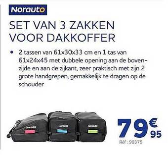 Set Van 3 Zakken Voor Dakkoffer