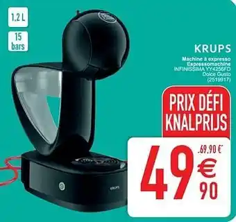 Cora Krups machine à expresso espressomachine infinissima yy4256fd 1.2 L aanbieding
