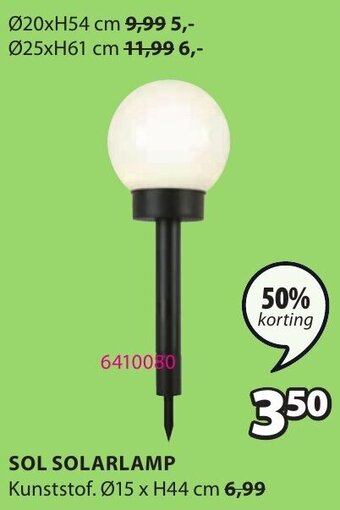 Jysk Sol Solarlamp aanbieding