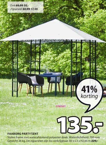 Jysk Faaborg Partytent aanbieding