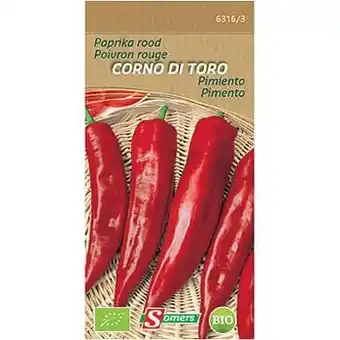 Brico Somers zaad pakket paprika rood corno di toro aanbieding