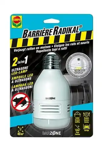 Brico Compo Barrière Radikal ultrasone Led lamp 2in1 1 stuk aanbieding