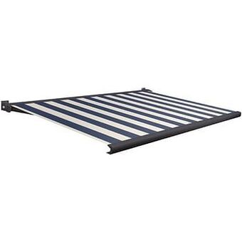 Domasol zonnetent elektrisch met afstandsbediening ’Factor 20-A’ blauw/witte strepen 400 x 250 cm