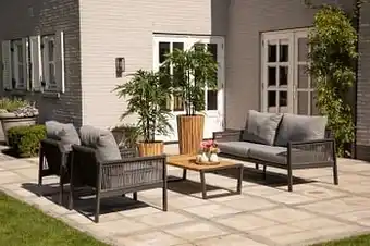 Brico Exotan loungeset Sidney 4 stuks aluminium antraciet aanbieding