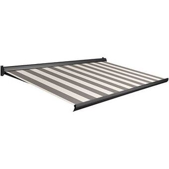 Brico Domasol zonnetent elektrisch ’Factor 10-A’ zwart/witte strepen 450 x 250 cm aanbieding