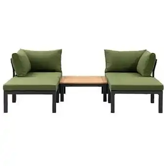 Leen Bakker Le Sud modulaire loungeset Ardeche V2 - groen - 5-delig - Leen Bakker aanbieding