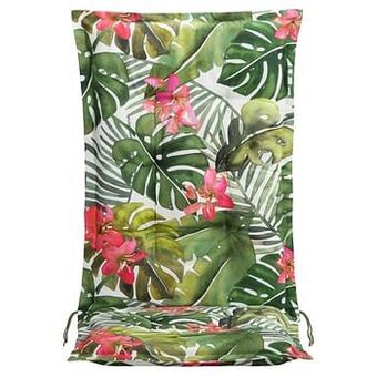 Leen Bakker Le Sud terrasstoelkussen Tropical Flower - groen - 123x50x8 cm - Leen Bakker aanbieding