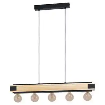 Leen Bakker EGLO hanglamp Layham 5-lichts - bruin/zwart - Leen Bakker aanbieding