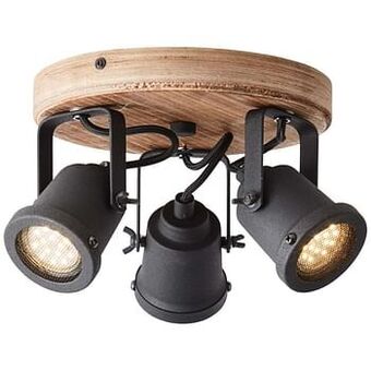 Leen Bakker Brilliant plafondspot Inge 3-lichts - zwart - Leen Bakker aanbieding