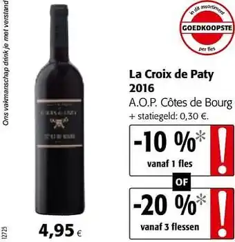 Colruyt La croix de paty 2016 a.o.p. côtes de bourg aanbieding