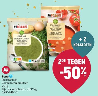 Delhaize Soep 750g aanbieding