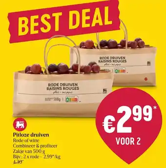Delhaize Pitloze druiven 500g aanbieding