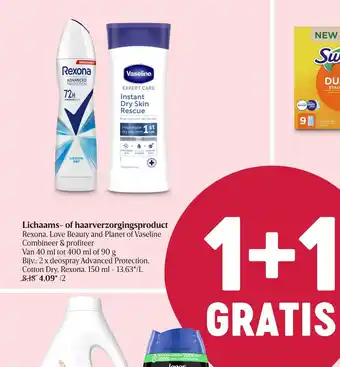 Delhaize Lichaams- of haarverzorgingsproduct van 40ml tot 400ml of 90g aanbieding