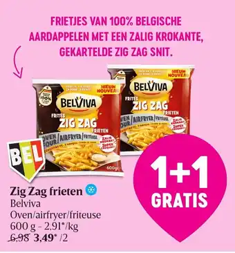 Delhaize Zig zag frieten 600g aanbieding