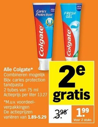 Albert Heijn Caries protection tandpasta aanbieding