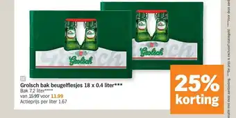 Albert Heijn Grolsch bak beugelflesjes 18 x 0.4 liter aanbieding