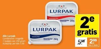 Albert Heijn Alle lurpak aanbieding